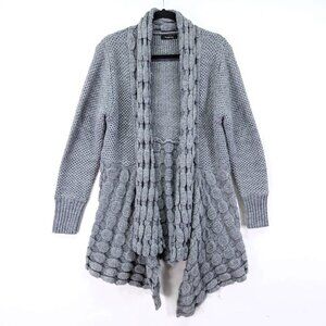 Michelle Nicole Chunky Knit Open Cardigan Sweater Wool Blend Women's Size Medium